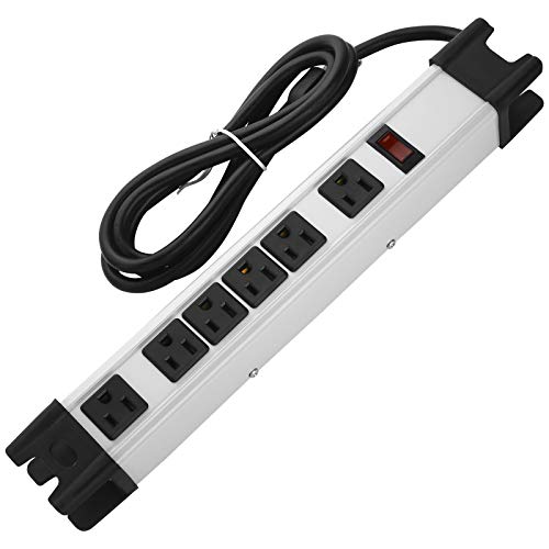 CCCEI Heavy Duty Surge Protector Power Strip. Grey, 10ft, 1.
